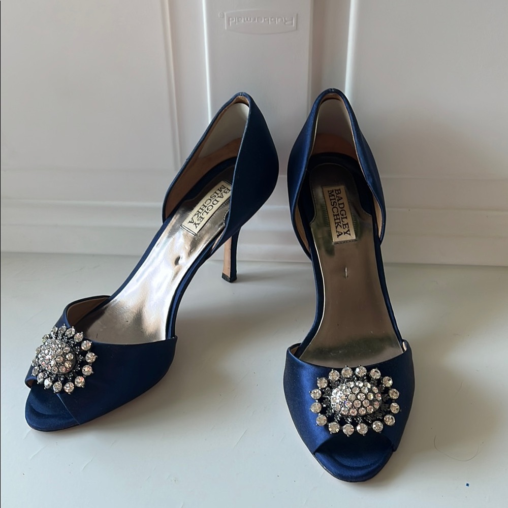 Badgley Mischka jewelled satin shoes